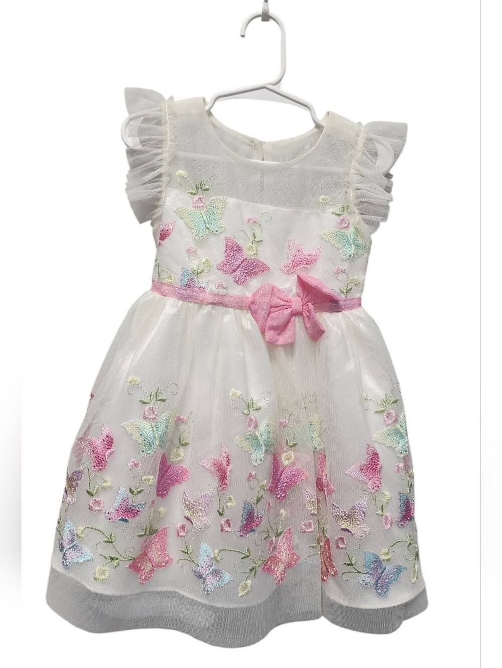Joan Michelle Butterfly Embroidered Tulle Party Dress Girls 2T Easter Wedding